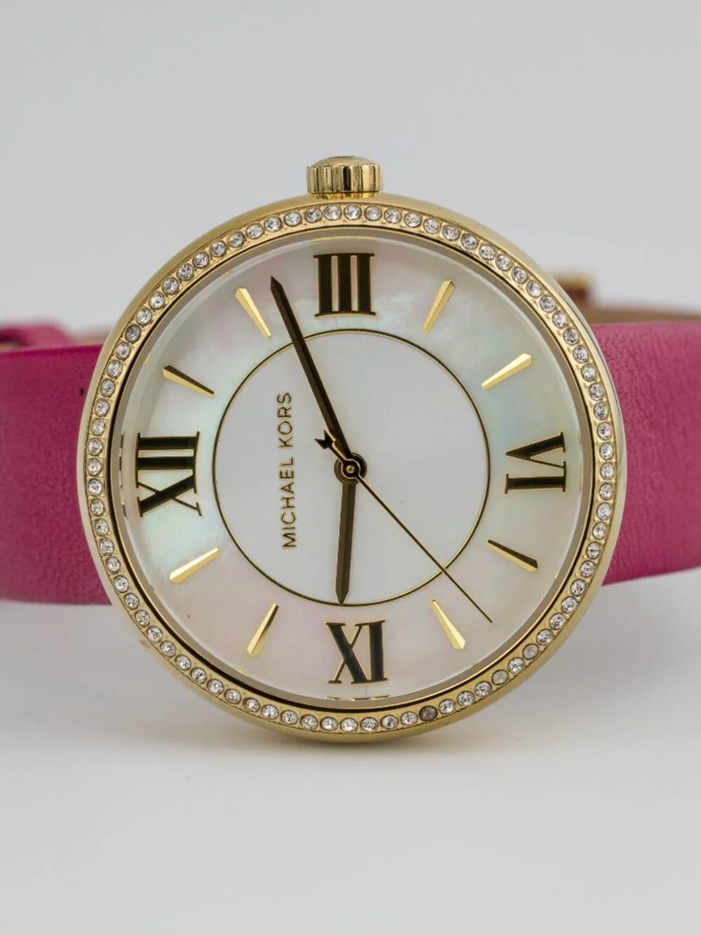 Michael Kors MK-2684 Genuine Leather Band Quartz Analog Women's Watch New Batter